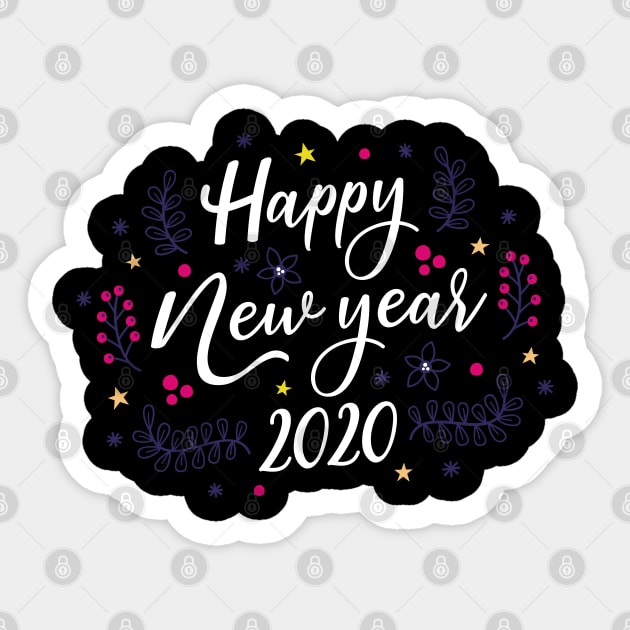 Funny Christmas Happy New Year 2020 Sticker by Saymen Design